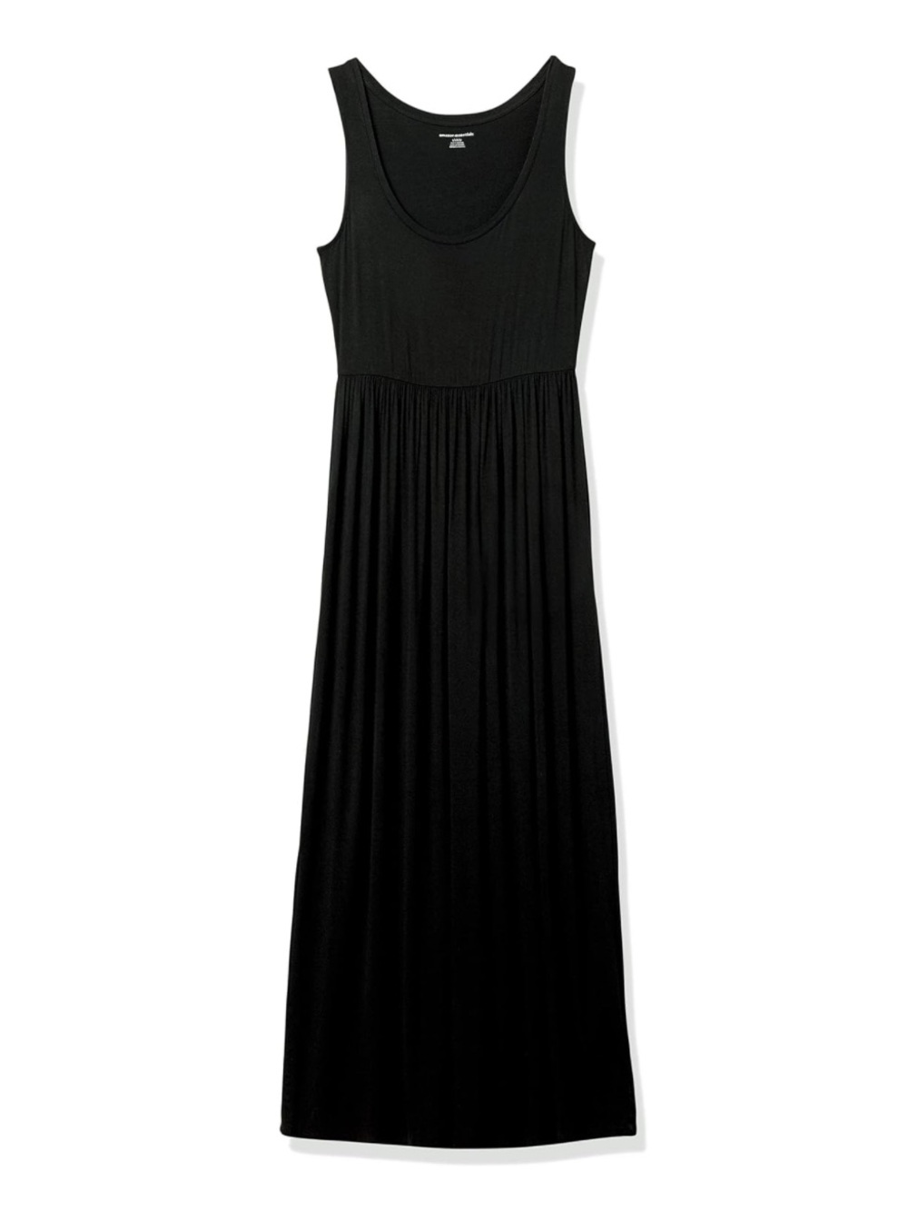 Black Sleeveless Scoop-Neck Maxi Dress